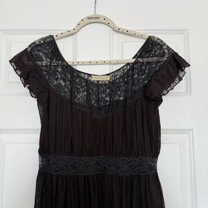 Vintage Barbizon Maxi Pleated Lace Slip Dress Size 16